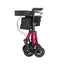 déambulateur compact en aluminium, rouge