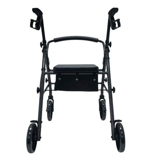 déambulateur pliable en aluminium avec freins (gris)
