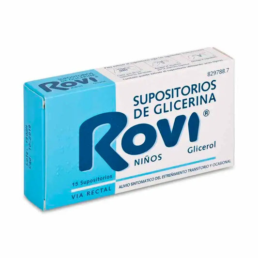 Rovi Suppositoires à la glycérine pour enfants 1,375 g, 12 suppositoires