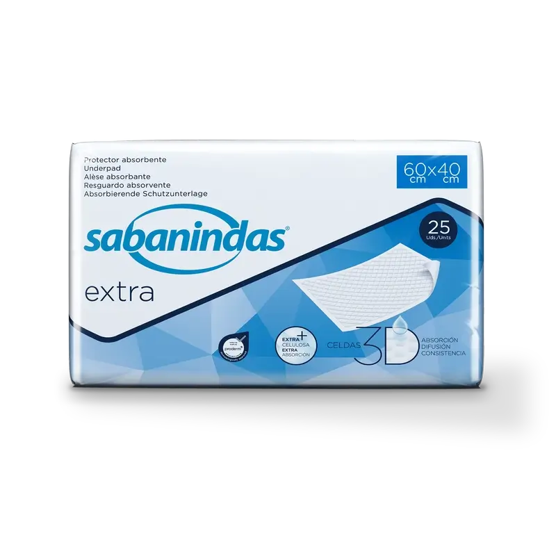 Sabanindas Extra Small Absorbent Pad 60 X 40 Cm. 25 pièces