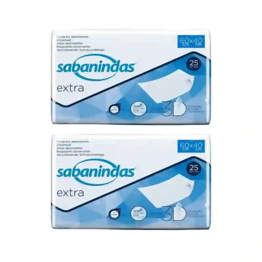 Sabanindas Extra Small Absorbent Pad 60 X 40 Cm. 2X25 unités