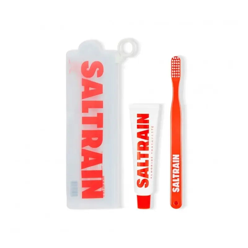 Kit de voyage Saltrain Fluorure rouge et brosse