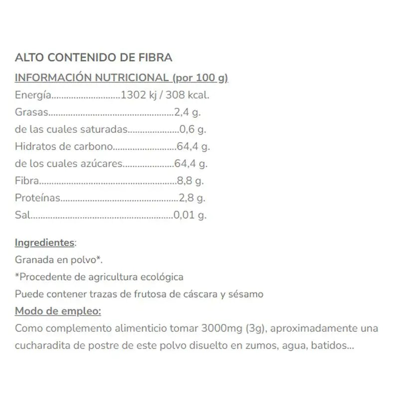 Salud Viva Grenade Poudre 125Gr. Eco Sg S/A Vegan