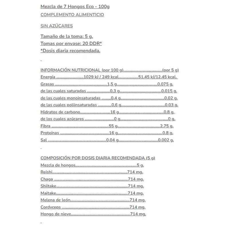 Salud Viva Mix 7 Champignons 100Gr.