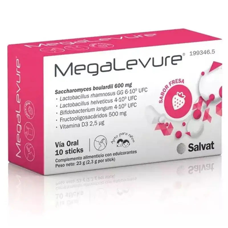 Salvat Megalevure Fraise , 10 sticks
