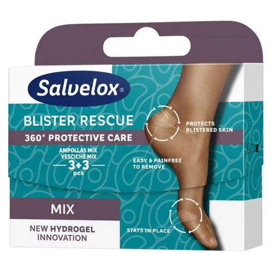 Salvelox Blister Rescue Mix Heel / Toe, 3+3 Dressings