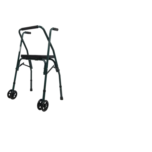 Déambulateur pliant Sanitec avec siège et roues avant, 1 unité
