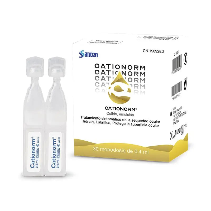 Santen Cationorm Larmes artificielles 30 unidoses, 4 ml