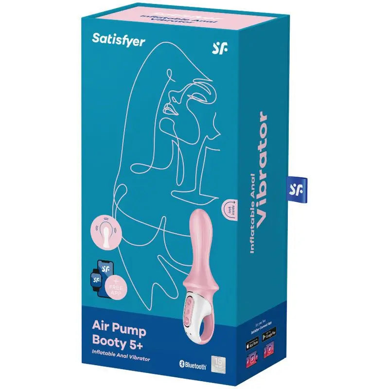 Satisfyer Connect Air Pump Booty 5+ Vibrateur anal gonflable - Rose