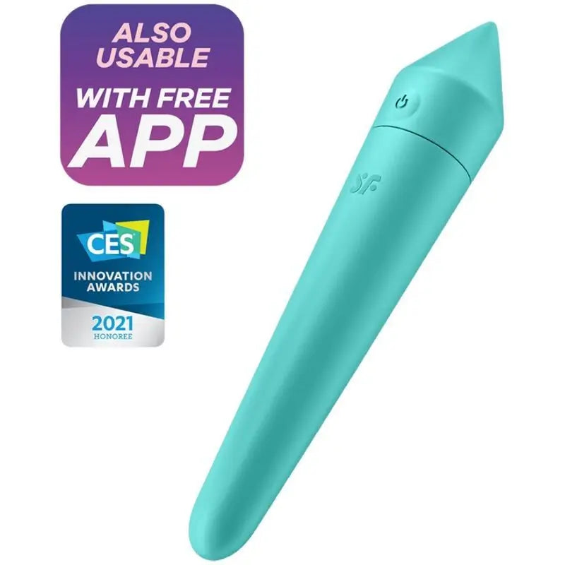 Satisfyer Connect Ultra Power Bullet 8 Turquoise Vibrating Bullet