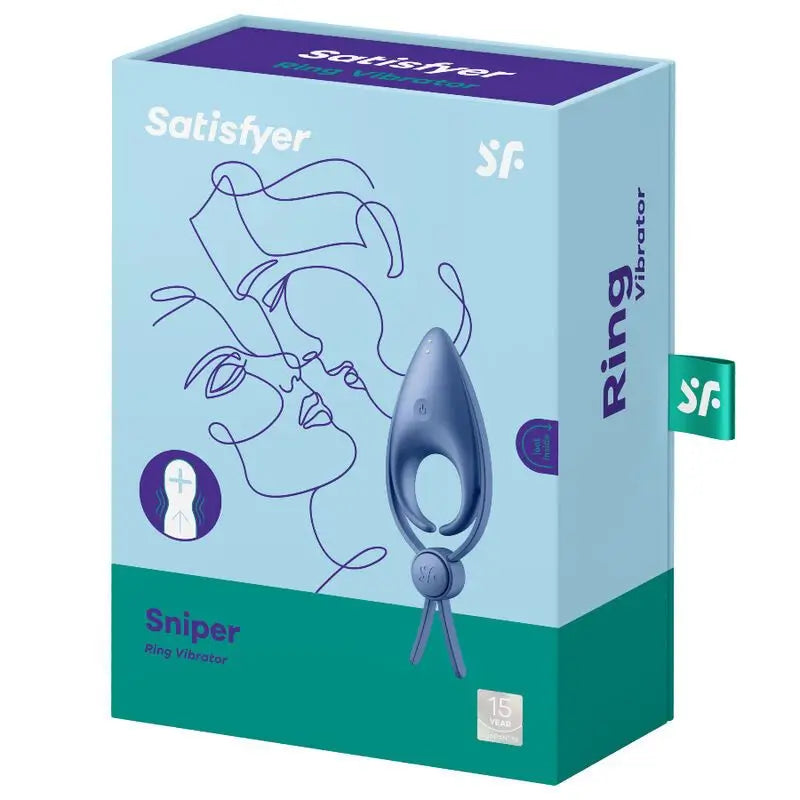 Satisfyer Ring Sniper anneau vibrant bleu
