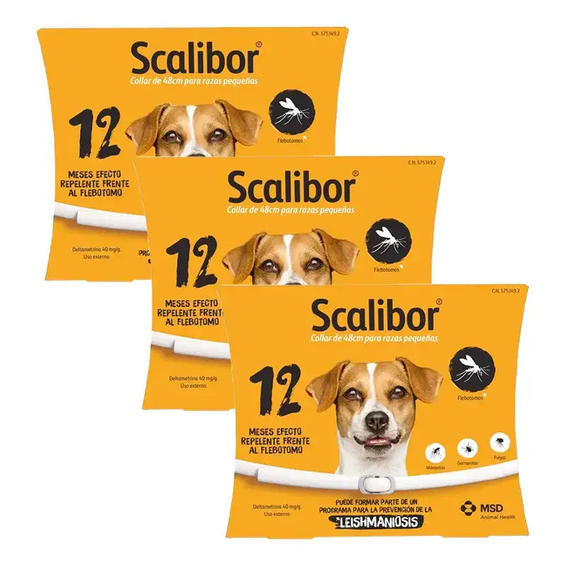 Collier antiparasitaire Scalibor pour chiens 48 cm, paquet de 3 unités