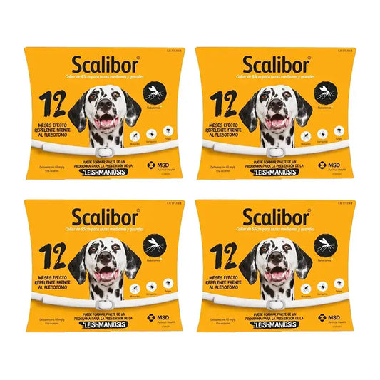 Collier antiparasitaire Scalibor pour chiens 65 cm, paquet de 4 unités
