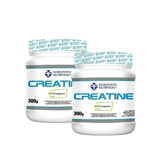 Scientiffic Nutrition Créatine 100 % Creapure, créatine monohydratée en poudre, 2 x 300 grammes