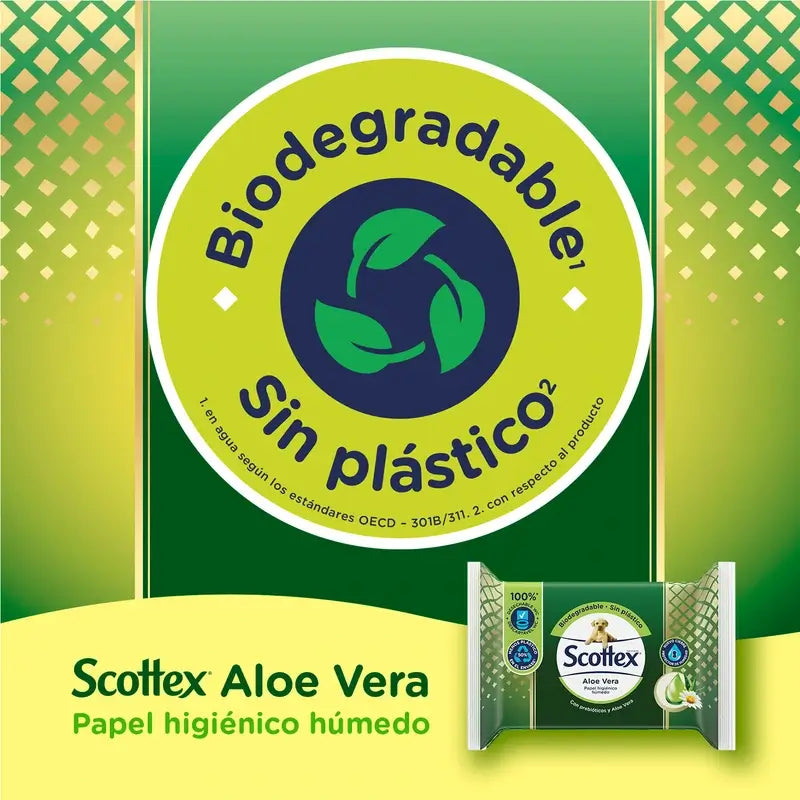 Papier hygiénique humide Scottex Aloe Vera, 66 unités