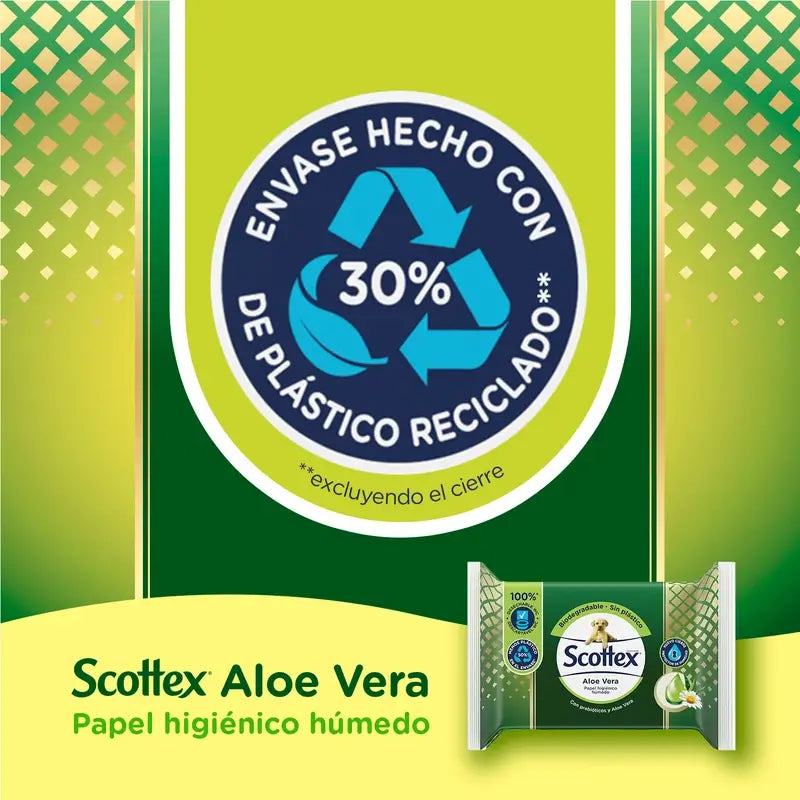 Papier hygiénique humide Scottex Aloe Vera, 66 unités