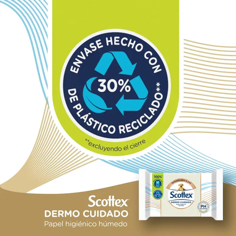 Papier hygiénique humide Scottex Dermo Care, 66 pcs.