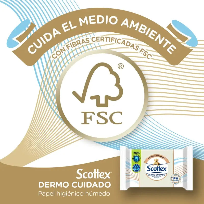 Papier hygiénique humide Scottex Dermo Care, 66 pcs.