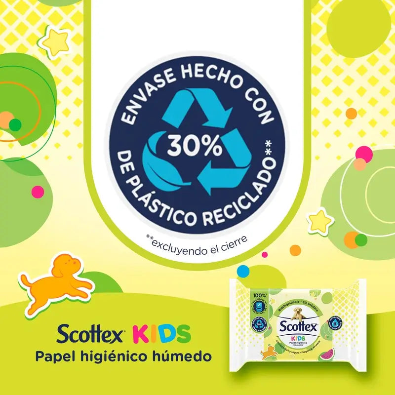 Papier hygiénique humide Scottex Junior, 74 unités