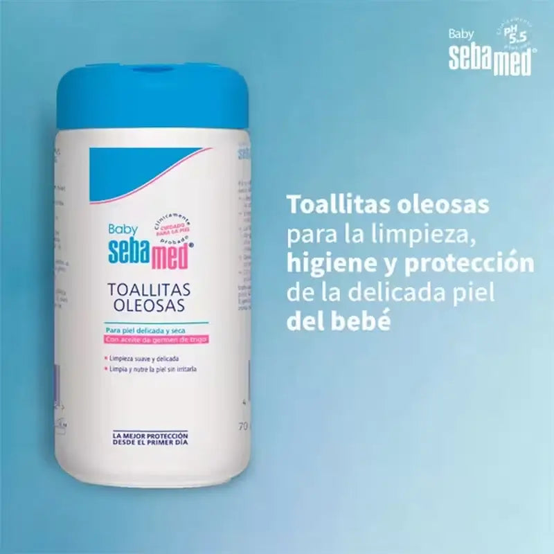 SEBAMED Lingettes à l'huile pour bébé 70 unités