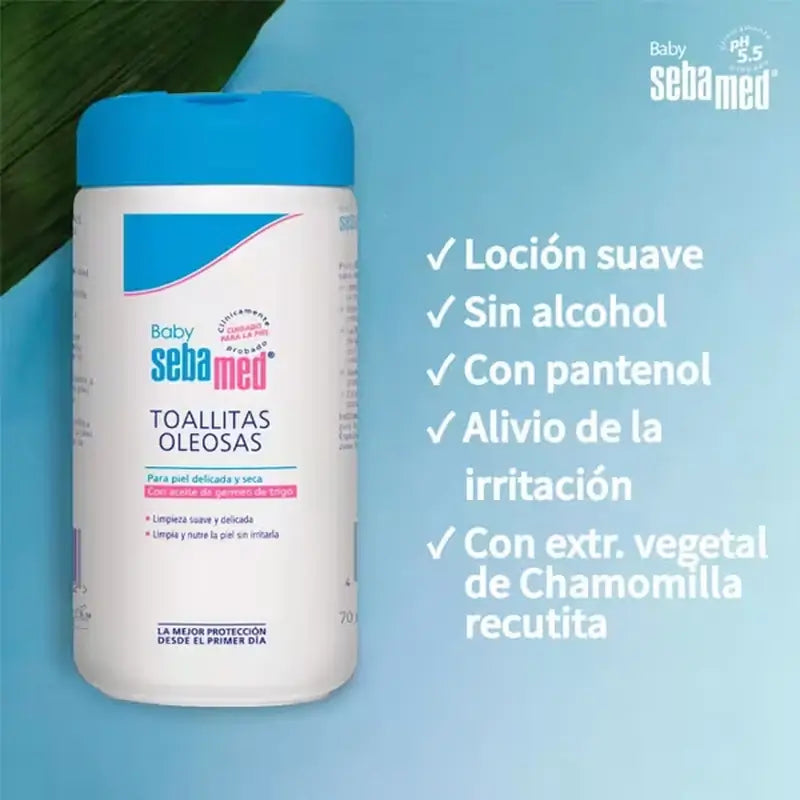 SEBAMED Lingettes à l'huile pour bébé 70 unités