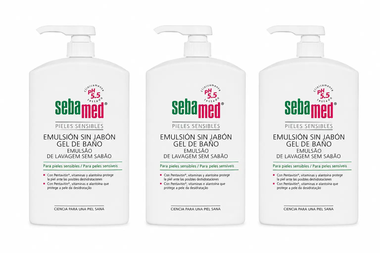 Sebamed Gel de bain Emulsion sans savon 1000 Ml, pack 3