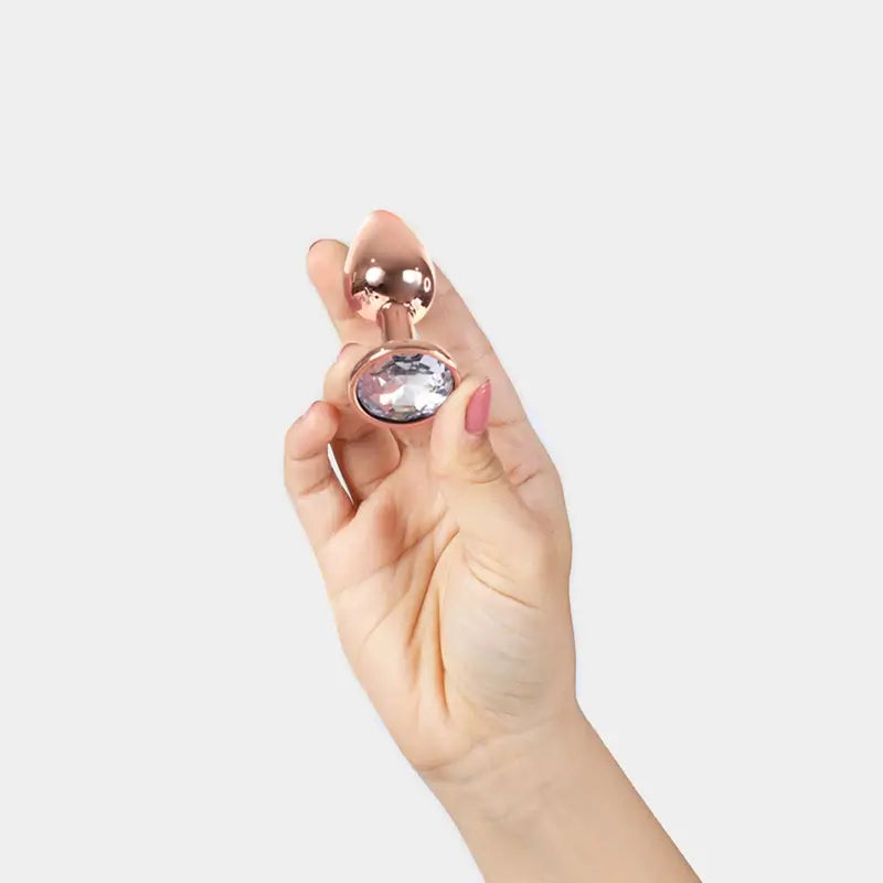 Secret Play Metal Butt Plug Pink Gold Taille S 7 Cm