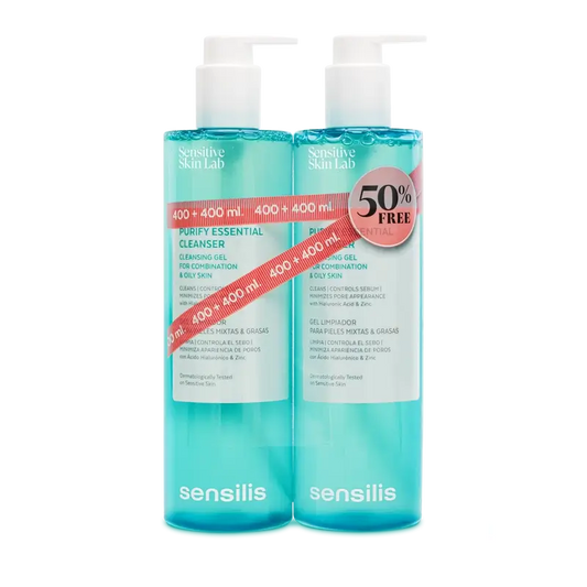 Sensilis Hygiène du visage Duplo Purify Essential Cleanser , 400+400 ml
