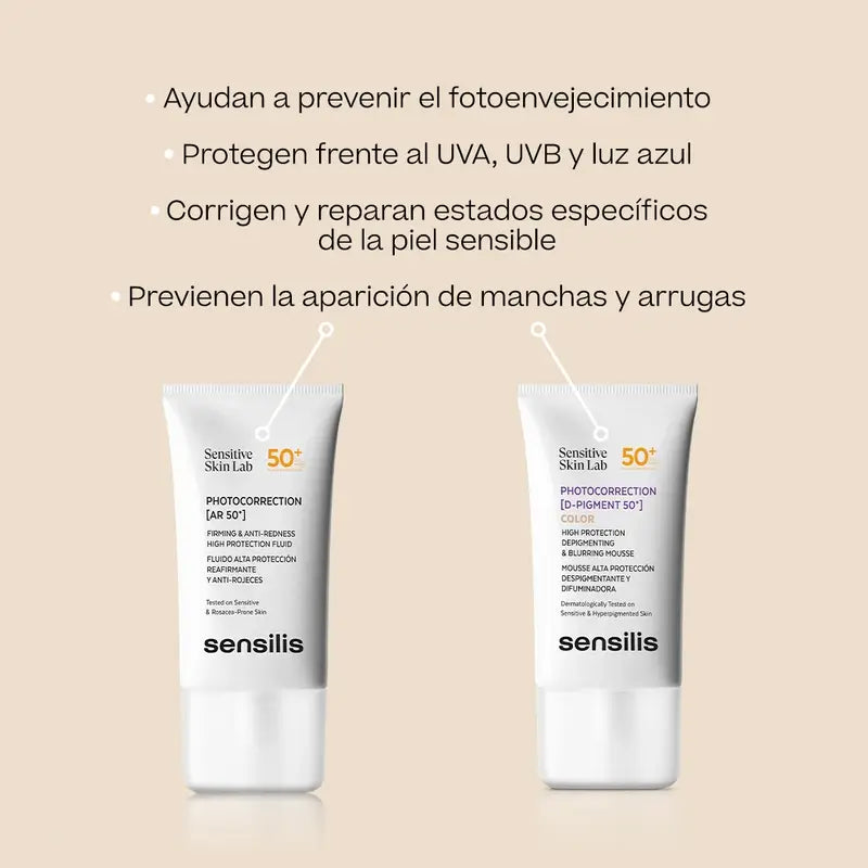 Sensilis Photocorrection [Ar SPF 50+] Fluide raffermissant et anti-rougeurs 40 ml