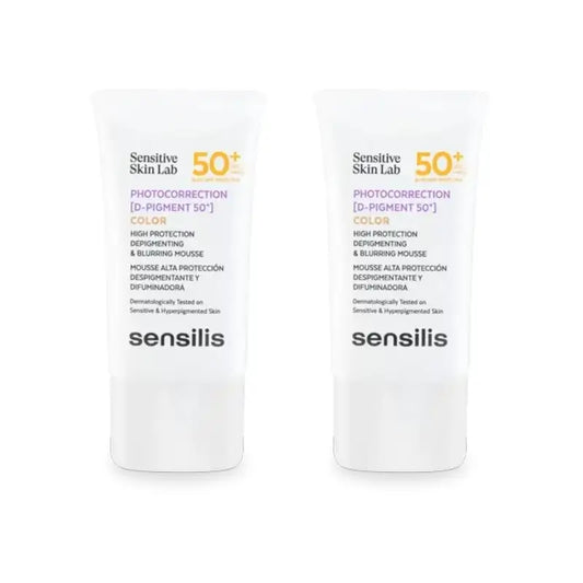 Sensilis Photocorrection [D-Pigment 50+] Mousse dépigmentante couleur, 2X40 Ml