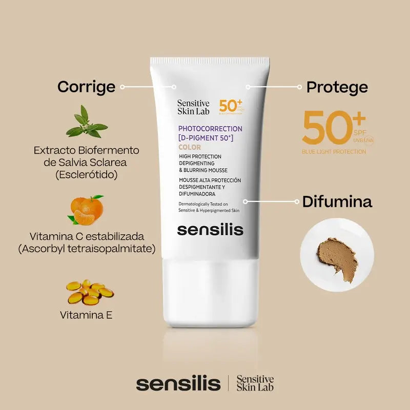 Sensilis Photocorrection [D-Pigment 50+] Mousse dépigmentante 40 ml