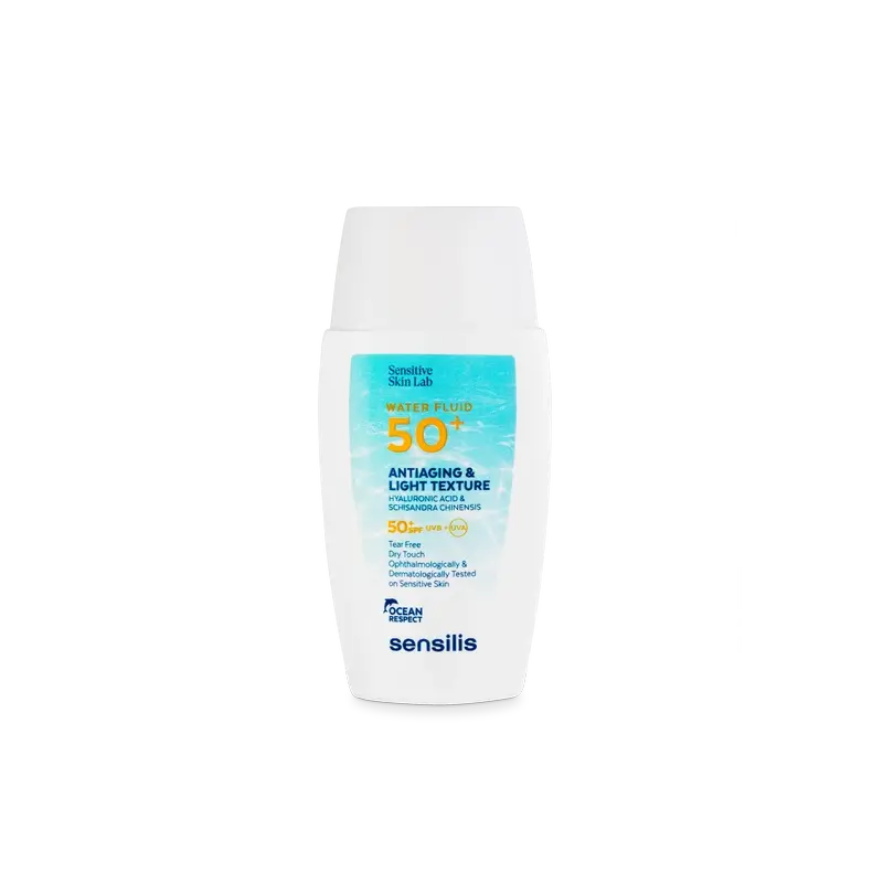 Sensilis Water Fluid SPF 50+ Ultrafluide anti-âge à l'acide hyaluronique et au Schisandra Chinensis, 40 ml