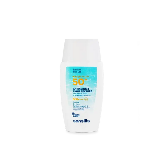 Sensilis Water Fluid SPF 50+ Ultrafluide anti-âge à l'acide hyaluronique et au Schisandra Chinensis, 40 ml