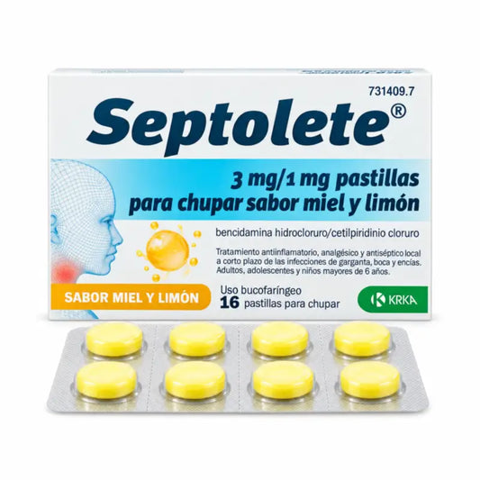 Septolete 3 mg/1 mg Arôme miel et citron, 16 pastilles