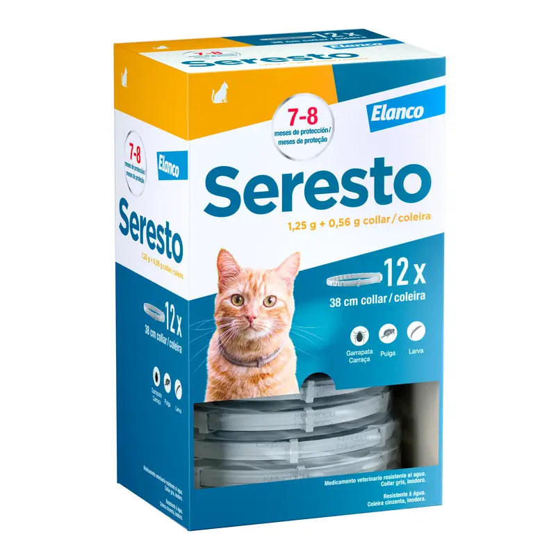 Seresto Cat Anti-Parasite Collars Clinical Package, 12 colliers