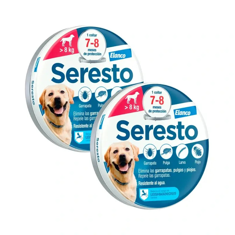 Seresto Collier pour chien +8Kg Large Pack 2 unités