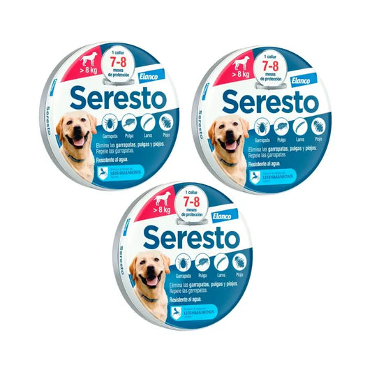 Seresto Collier pour chien +8Kg Large Pack 3 unités