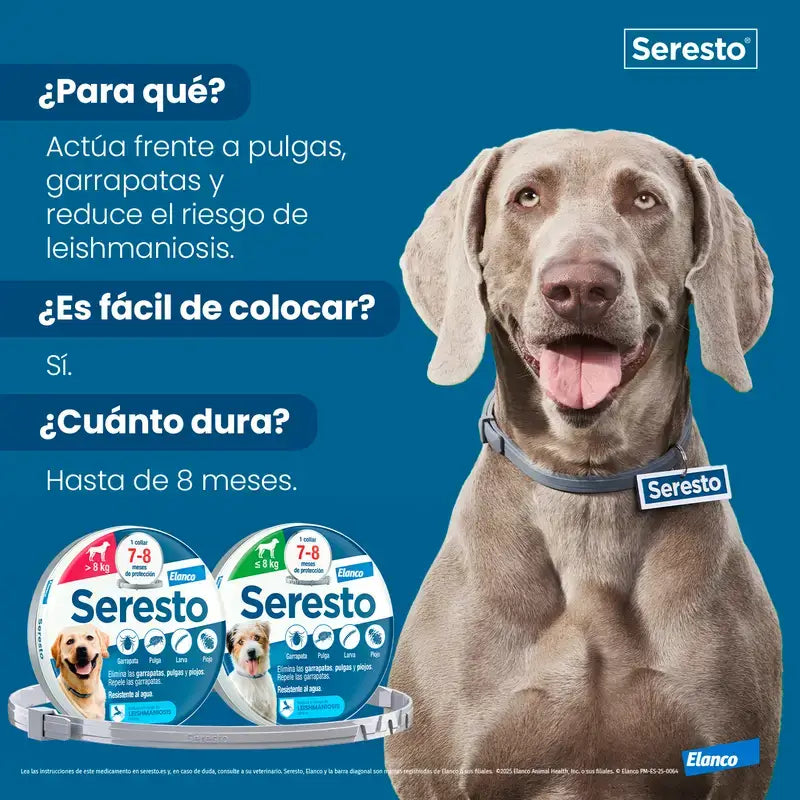 Collier pour chien Seresto -8Kg Small Pack 2 unités