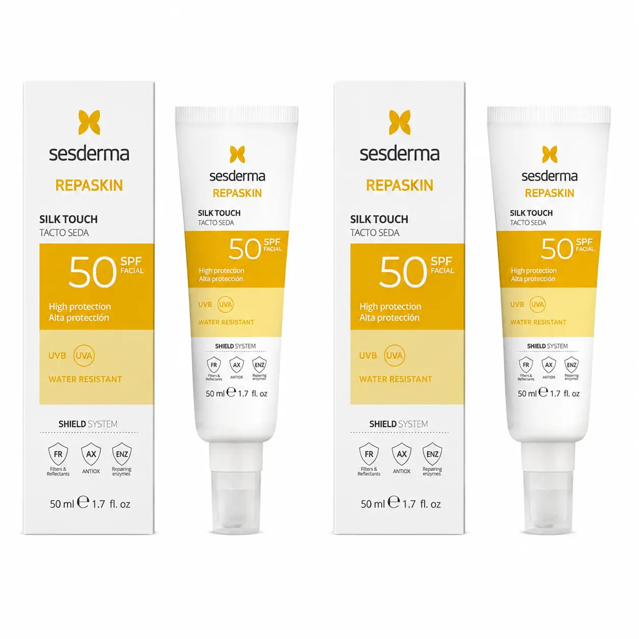 Sesderma Repaskin Tacto Seda SPF50 50 ml, lot de 2