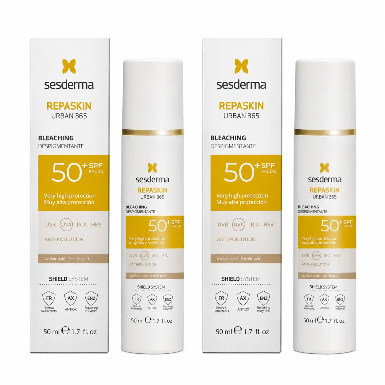 Sesderma Repaskin Urban 365 Dépigmentant SPF50+ 50 ml, lot de 2
