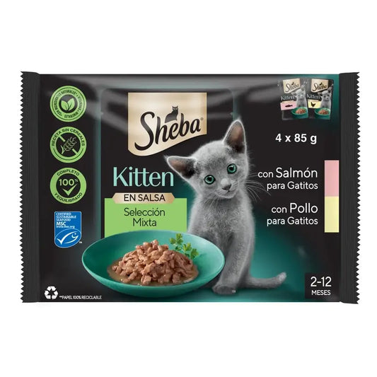 Sheba Kitten Pouch Mix Pour Chats 13X4X85Gr