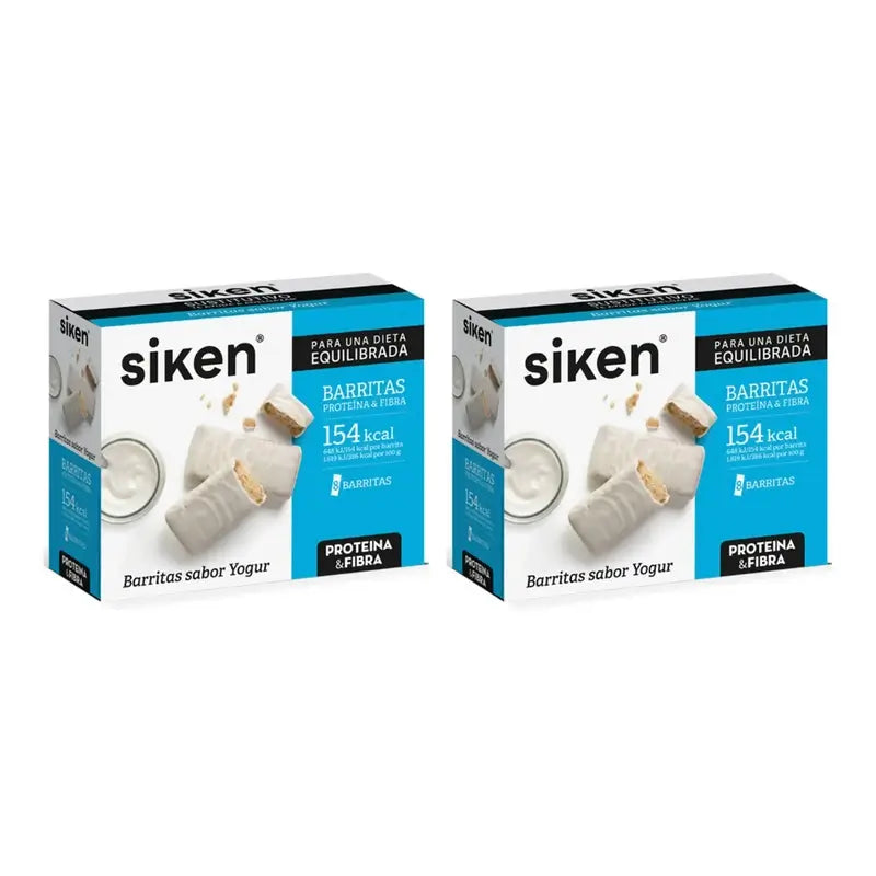 Barres de substitution à l'arôme de yaourt Siken, 2X8 unités