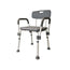 chaise de douche réglable avec accoudoirs, grise