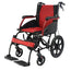 fauteuil roulant de transport en aluminium, rouge