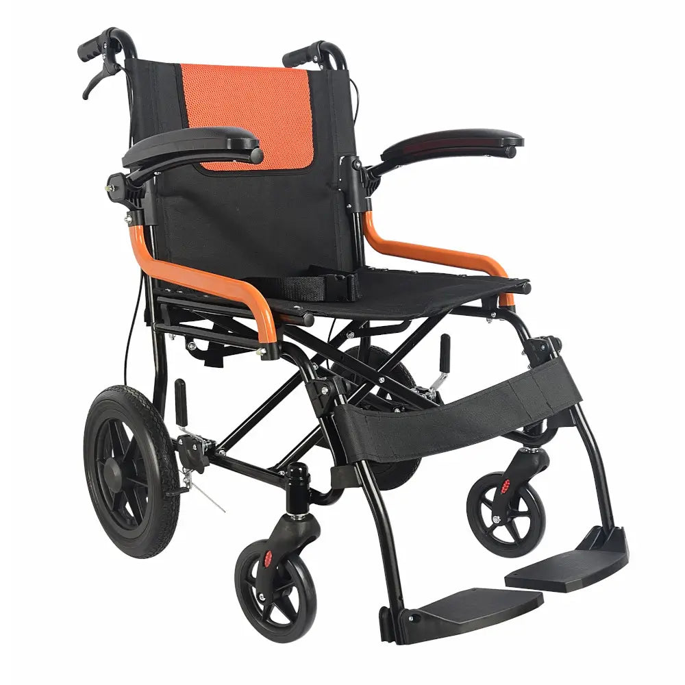 fauteuil roulant de transport, accoudoirs rabattables, 43 cm
