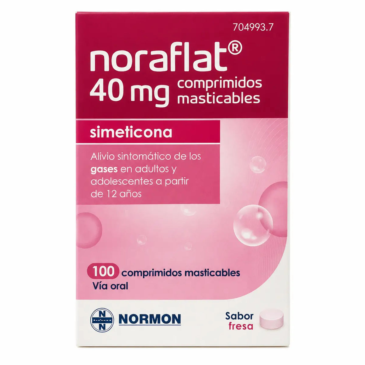 Simethicone Normon 40 mg, 100 comprimés à croquer
