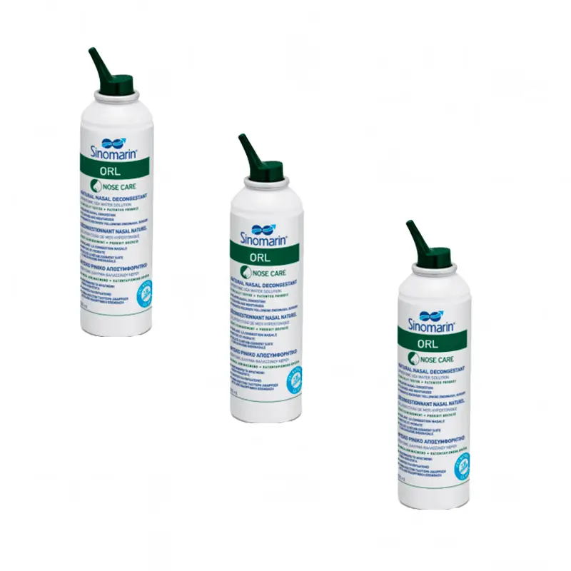 Sinomarin Pack 3 unités Orl Décongestionnant nasal, 200 Ml