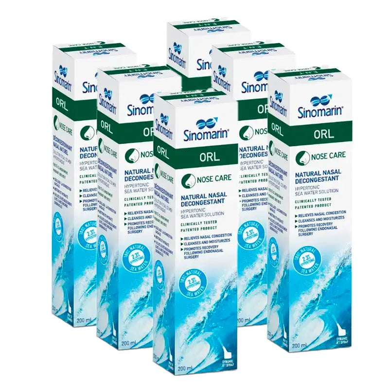 Sinomarin Orl Décongestionnant nasal, paquet de 6 x 200 ml