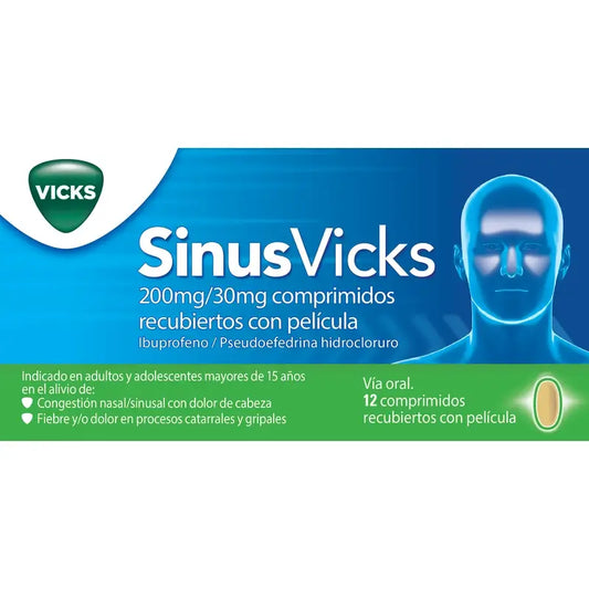 Sinusvicks 200 Mg/30 Mg, 12 coated tablets
