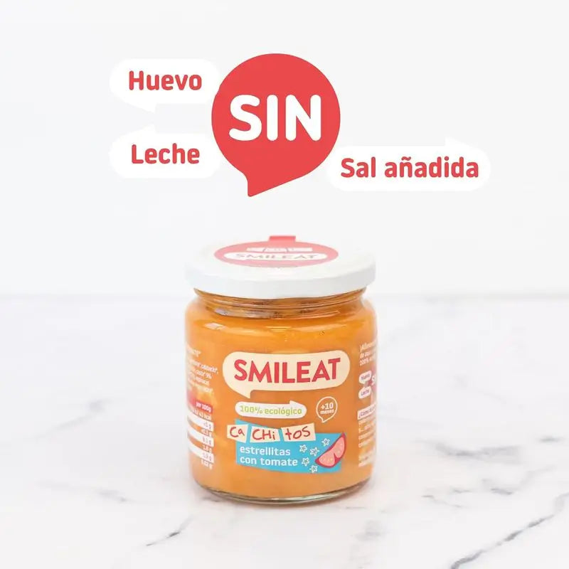 Smileat Petit pot avec morceaux de pâtes aux tomates, paquet de 6 x 230 Gr